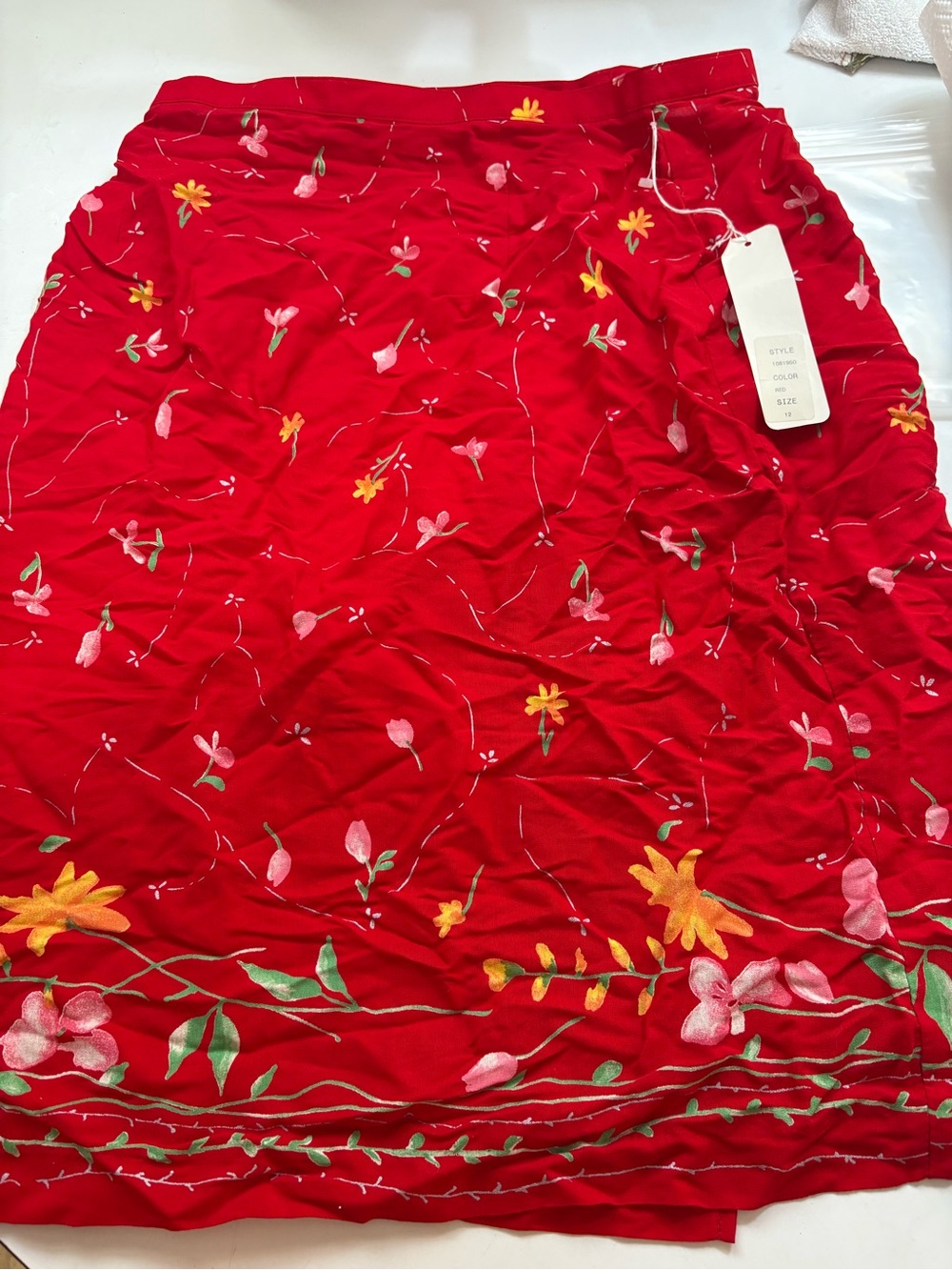 Red Floral Skirt NEW with TAGS #Coquette #SummerRomance #Concerts #Festivals